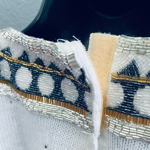 Bonnie Boerer & Company 80s Vintage Ramie/Cotton Beaded Collar Sweater - Small - Picture 8 of 8